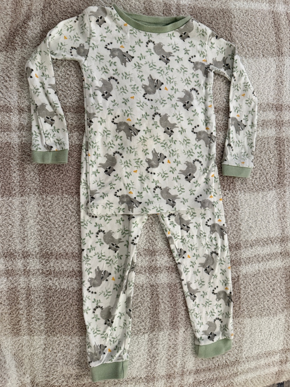 Burt's Bees Raccoon Pajama Set